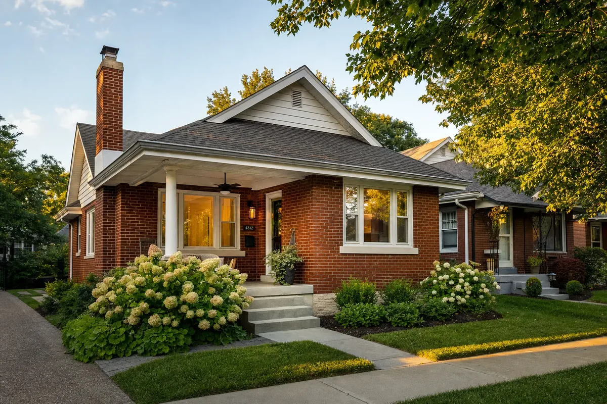 Charming brick bungalow home on a tree-lined street in St. Matthews, Louisville, Kentucky